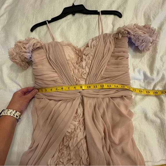 Mignon Dusty Rose Pink Rosette Evening Gown / Bridal Gown - Size: 12 - Picture 5 of 15